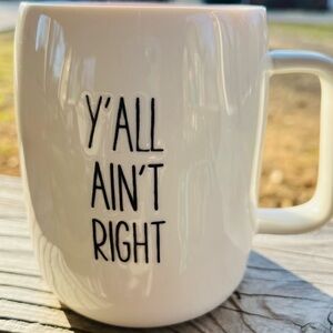 Mary Square “Ya’ll Ain’t Right” Saying on Ivory Ceramic Mug